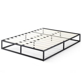 Zinus Joseph Bett 180x200 cm | Höhe 25 cm mit Stauraum unter dem Bett | Metall-Plattformbettrahmen mit Holzlattenrost | Schwarz