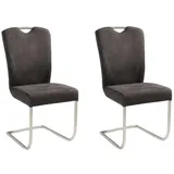 Niehoff 2er-Set Freischwinger Como Mikrofaser Grau Hellgrau