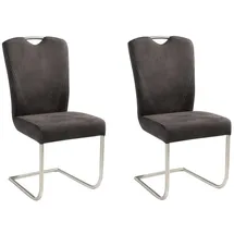 Niehoff 2er-Set Freischwinger Como Mikrofaser Grau Hellgrau