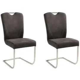 Niehoff 2er-Set Freischwinger Como Mikrofaser Grau Hellgrau