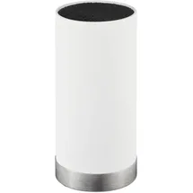 Relaxdays Messerblock rund, Messerhalter unbestückt, universal, Messeraufbewahrung mit Borsten, HxD: 22 x 11 cm, weiß