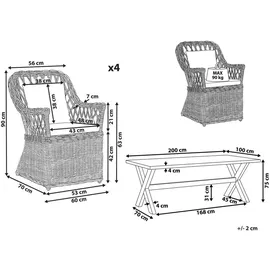 Beliani Gartentisch Set MAROS/OLBIA in /Grau/Beige | Gr.: onesize