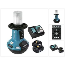 Makita DML 810 RG Akku LED Flächenlicht 18 / 36 V ( 2 x 18 V ) 5500 lm IP54 + 2x Akku 6,0 Ah + Ladegerät