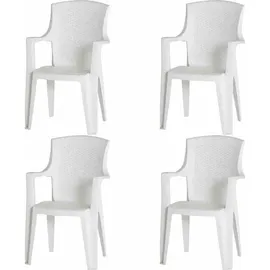 PROGARDEN Eden Gartensessel 55 x 46 x 91 cm weiß 4er Set