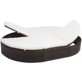 vidaXL Outdoor-Loungebett mit Kissen Poly Rattan Braun
