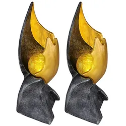 2x LED Solarleuchte, Flammen-Optik, Feuer-Effekt, Glas, H 36 cm