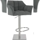 CLP Barhocker Damaso Cord 240 kg höhenverstellbar Edelstahl Grau