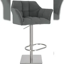 CLP Barhocker Damaso Cord 240 kg höhenverstellbar Edelstahl Grau