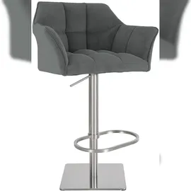 CLP Barhocker Damaso Cord 240 kg höhenverstellbar Edelstahl Grau