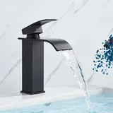 Wasserfall-waschtischarmatur, Messing-badarmatur, Mischbatterie Für Warm- Und Kaltwasser, Waschtischarmatur, Aufsatzwaschtischarmatur