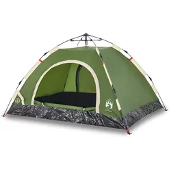 vidaXL Campingzelt 3 Personen Grün Quick Release