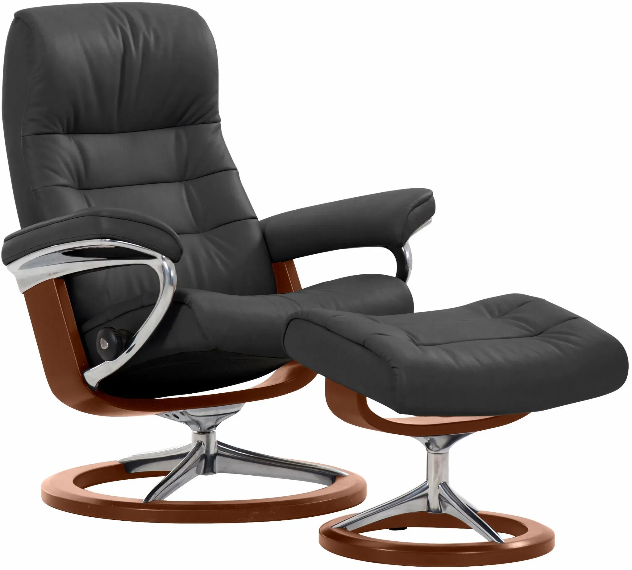 Hocker STRESSLESS "Opal" Gr. B/H/T: 54cm x 41cm x 40cm, Leder BATICK, Signature Base Braun, schwarz mit Signature Base, Gleitfunktion