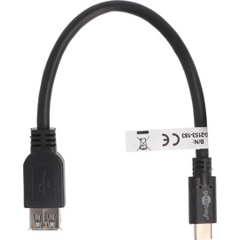 AccuCell USB-C Stecker auf USB A Buchse mit Kabel schwarz