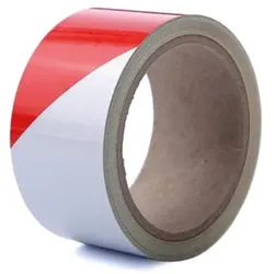 Perel Reflektierendes Band 5 cm x 10 m, für hohe Sichtbarkeit, rot/weiß