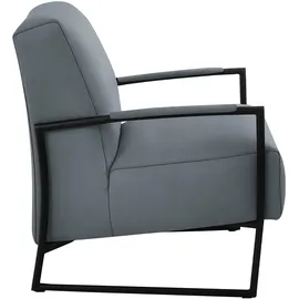 K+W Komfort & Wohnen Cocktailsessel K+W KOMFORT & WOHNEN, blau (aqua), B:62cm H:77cm T:83cm, Sessel, Cocktailsessel, mit bezogenen Armlehnen, Gestell in Metall schwarz Struktur