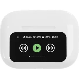 Gembird TWS In-Ear Kopfhörer mit LCD-Display und ANC, Weiß - Weiß