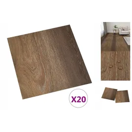 vidaXL PVC-Fliesen Selbstklebend 20 Stk. 1,86 m2 Braun