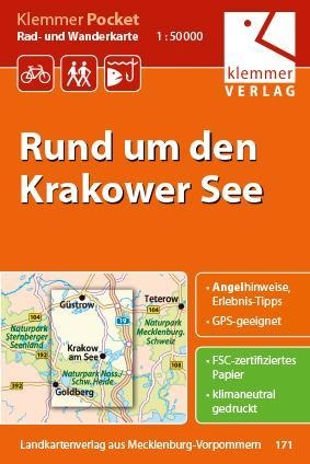 Klemmer Pocket Rad- Und Wanderkarte Rund Um Den Krakower See 1 : 50 000  Karte (im Sinne von Landkarte)