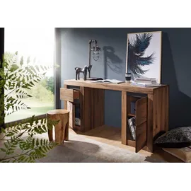 Massivmoebel24 Schreibtisch Montreux Wild-/Zerreiche geölt / Braun