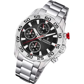 Festina F20457/3 36,5mm Edelstahlgehäuse silber Sportarmband schwarz