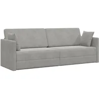vidaXL Boden-Sofa-Bett 200cm Hellgrau Samt