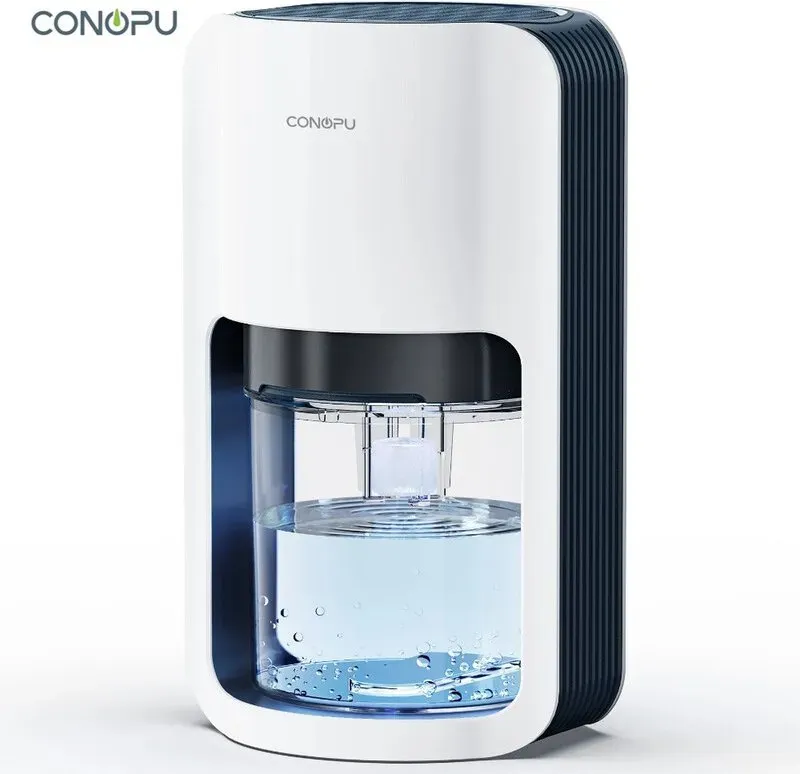 CONOPU-Halbleiter-Entfeuchter CS06, 1200 ml, Ultra-leise, Auto-Abtauen, 7-Farben-LED, Kompakt für Räume von 10-15 m2.