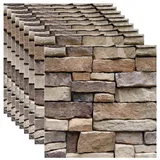 3D Wandpaneele Selbstklebend, 10 Stück Wandverkleidung Selbstklebend PVC Wandaufkleber Wasserdicht Wandtapete, 30x 30cm Wandpaneele für Wohnzimmer,Schlafzimmer,Küche,Wandverkleidung (Felsen)