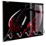 DEQORI Schlüsselbrett 'Tanz der Tropfen', (1 St), Schlüsselhalter Schlüssel Haken Schlüsselboard modern Schlüsselleiste rot|schwarz