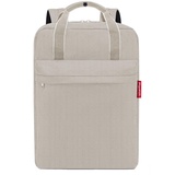 Reisenthel allday Backpack M Herringbone Sand - Rucksack aus recycelten PET-Flaschen mit 15l Volumen - Hochwertig und bequem - B 30 x H 39 x T 13 cm, EJ6049