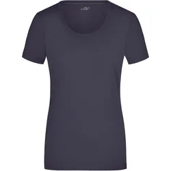 Damen Elastic Rundhals Shirt - Farbe blau - Größe M