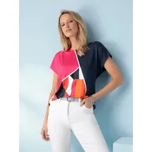 Heine Druck-Shirt in orange-marine-bedruckt | Gr.: 40