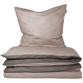 Tchibo Doubleface Renforcé taupe/dunkelgrau 155 x 220 cm + 80 x 80 cm