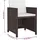 vidaXL Garten-Essgruppe 5-tlg. Tisch 109 x 109 cm braun
