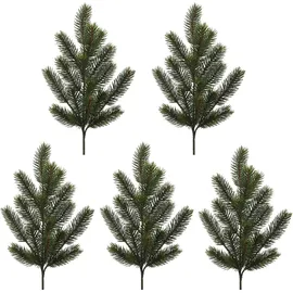 Creativ deco Winterliche Kunstpflanze CREATIV DECO "Weihnachtsdeko", grün, H:51cm, Kunststoff, Kunstpflanzen, Zweig im 5er Set