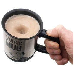 Goods+Gadgets Tasse Magic Mug Selbstrührender Becher, Kaffeebecher Kaffeetasse Thermosbecher