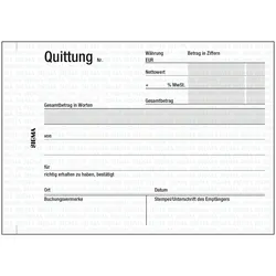 SIGMA QB002 Quittungen, 50 Blatt, A6 quer, 10 Stück