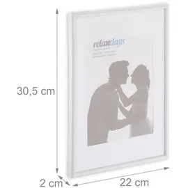 Relaxdays Bilderrahmen 2er Set weiß 21x29,7 cm