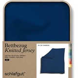 SCHLAFGUT Bettbezug SCHLAFGUT "Knitted Jersey uni, aus Bio-Baumwolle mit Elasthan, Reißverschluss" Bettbezüge Gr. B/L: 240 cm x 220 cm, blau (blue deep) Jersey-Bettwäsche