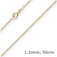 Schmuck Krone Goldkette 1,5mm Rund-Ankerkette aus 585 Gelbgold 36cm, Gold 585 goldfarben