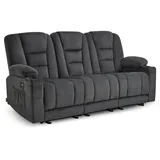 MCombo M MCombo 3 Sitzer Sofa mit Schlaffunktion, 3er Relaxsofa mit Taste 150° Verstellbar, Kinosessel mit Liegefunktion, 7009 (Grau) - Grau