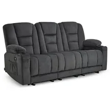 MCombo M MCombo 3 Sitzer Sofa mit Schlaffunktion, 3er Relaxsofa mit Taste 150° Verstellbar, Kinosessel mit Liegefunktion, 7009 (Grau) - Grau