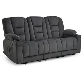 MCombo M MCombo 3 Sitzer Sofa mit Schlaffunktion, 3er Relaxsofa mit Taste 150° Verstellbar, Kinosessel mit Liegefunktion, 7009 (Grau) - Grau