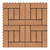 vidaXL Teppichboden Terrassenfliesen 11 Stück WPC 30 x 30 cm 1 qm Teakholzfarbe