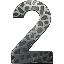 SCHÖSSWENDER Hausnummer Ziffer 2 Ziffernblatt Türnummer antik Schmiedeeisen schwarz verzinkt