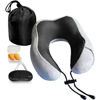 NavoX Reisekissen – Nackenkissen aus Memory-Schaum, für Reisen mit Schlafmaske/Ohrstöpsel/Tasche, Nackenstützkissen, Schnellpackung, leicht, für Camping, Auto, Büro