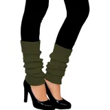 Oblique Unique® Sexy Damen Bein Stulpen Strümpfe für 80er Jahre 80s Motto Party Fasching Karneval Tanzen Aerobic Kostüm Accessoires (Khaki) - Einheitsgröße