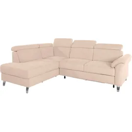 sit&more Ecksofa »Arngast L-Form« inklusive Kopfteilverstellung und Federkern beige