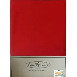 3x klassisches Haustuch, Betttuch, Bettlaken, OHNE Spanngummi, 150x250 cm, Farbe: rot, 100% Baumwolle