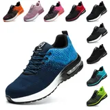Baofular Arbeitsschuhe Herren Sicherheitsschuhe Damen Leicht Sportlich Stahlkappenschuhe rutschfest Atmungsaktiv Blau 38 EU 240 - 38 EU