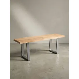 KADIMA DESIGN Garderobenbank 120 x 40 x 45,5 cm Akazie Massivholz / Metall beige